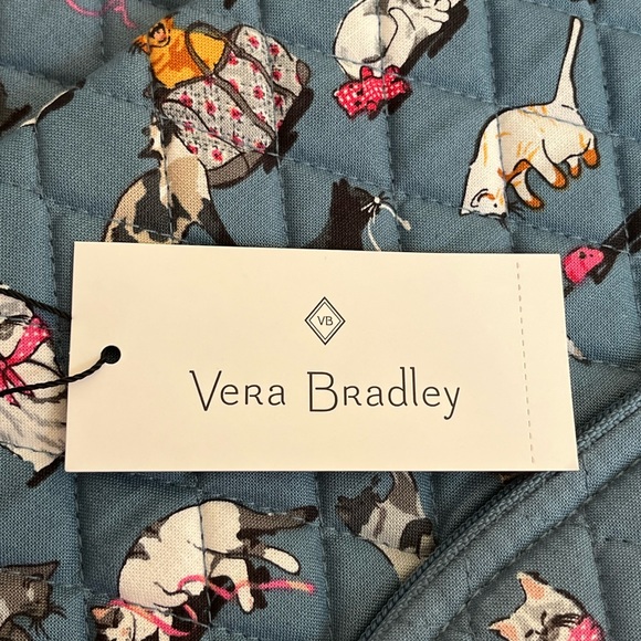 Vera Bradley Essential Large Backpack Cat’s Meow Steal Blue - Picture 11 of 13